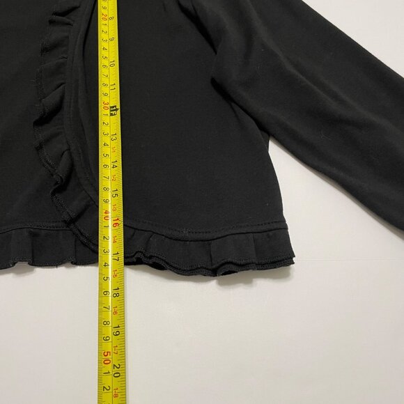 Charter Club Shrug Womens XL Black Open Front Ruffle Edge Elegant 100% Cotton - Picture 7 of 7